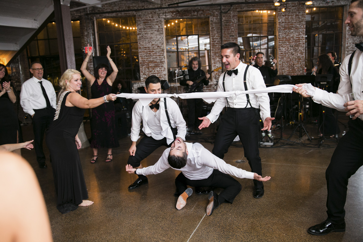 bridal party dancing and having a blast