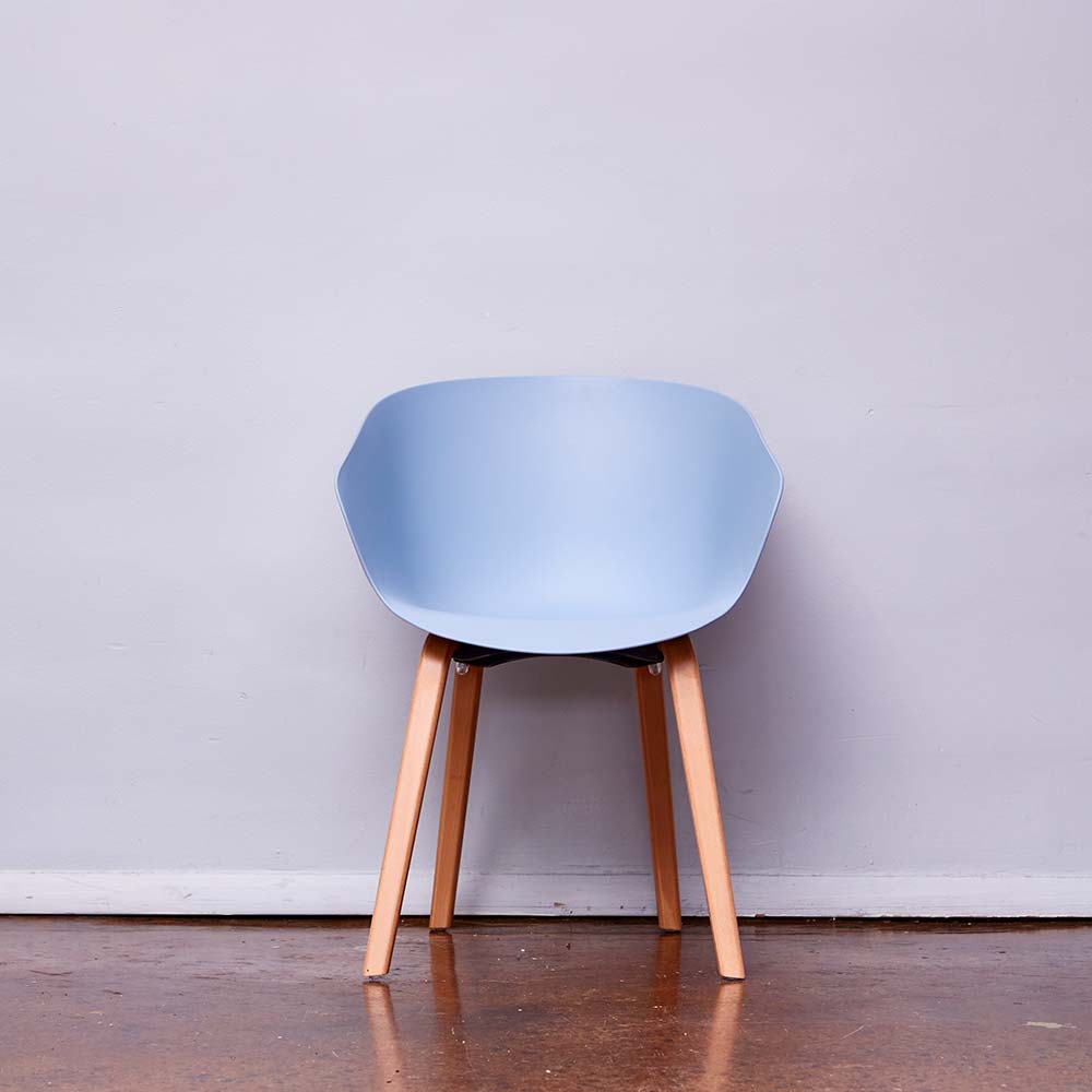 Mid-Century Modern Molded Blue Chair