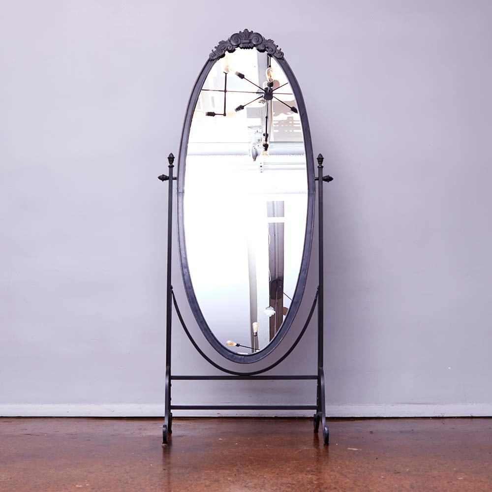 Vintage Metal Standing Mirror