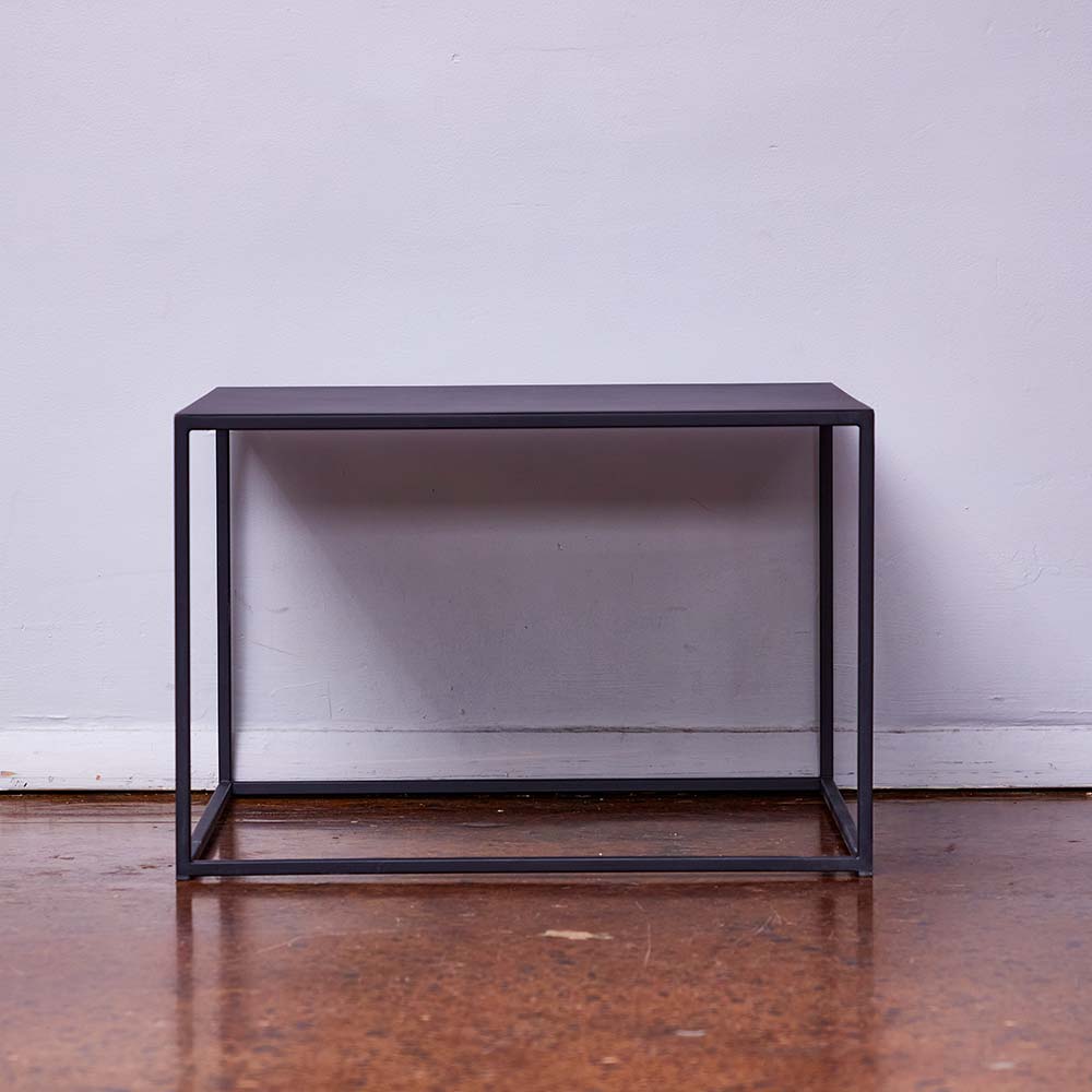 Industrial Black-Coated Metal Coffee Table