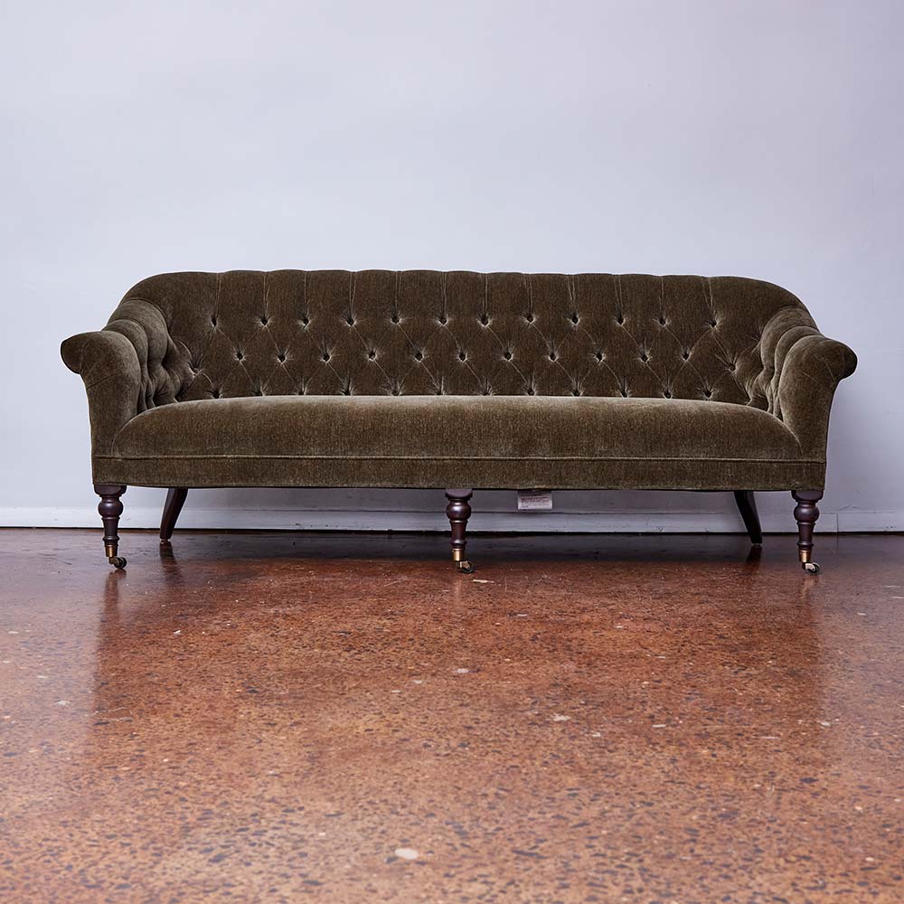 Tufted Green Velvet Sofa