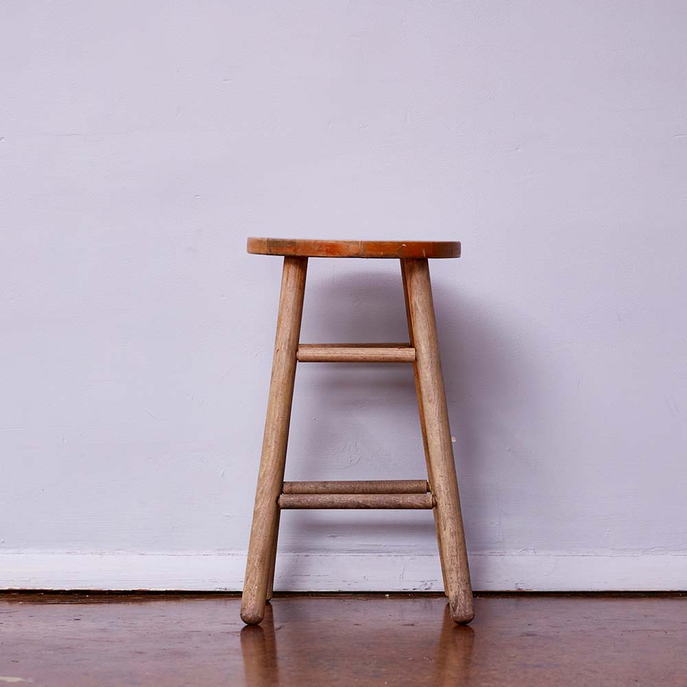 Rustic Wood Farm Stool